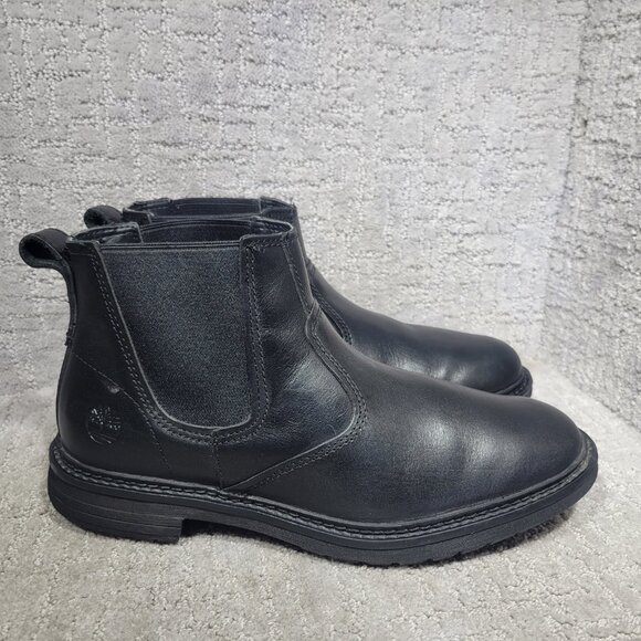 Timberland Earthkeepers Mens Size US 10 Black Pull On Chelsea Leather Boot Shoes - Picture 3 of 10